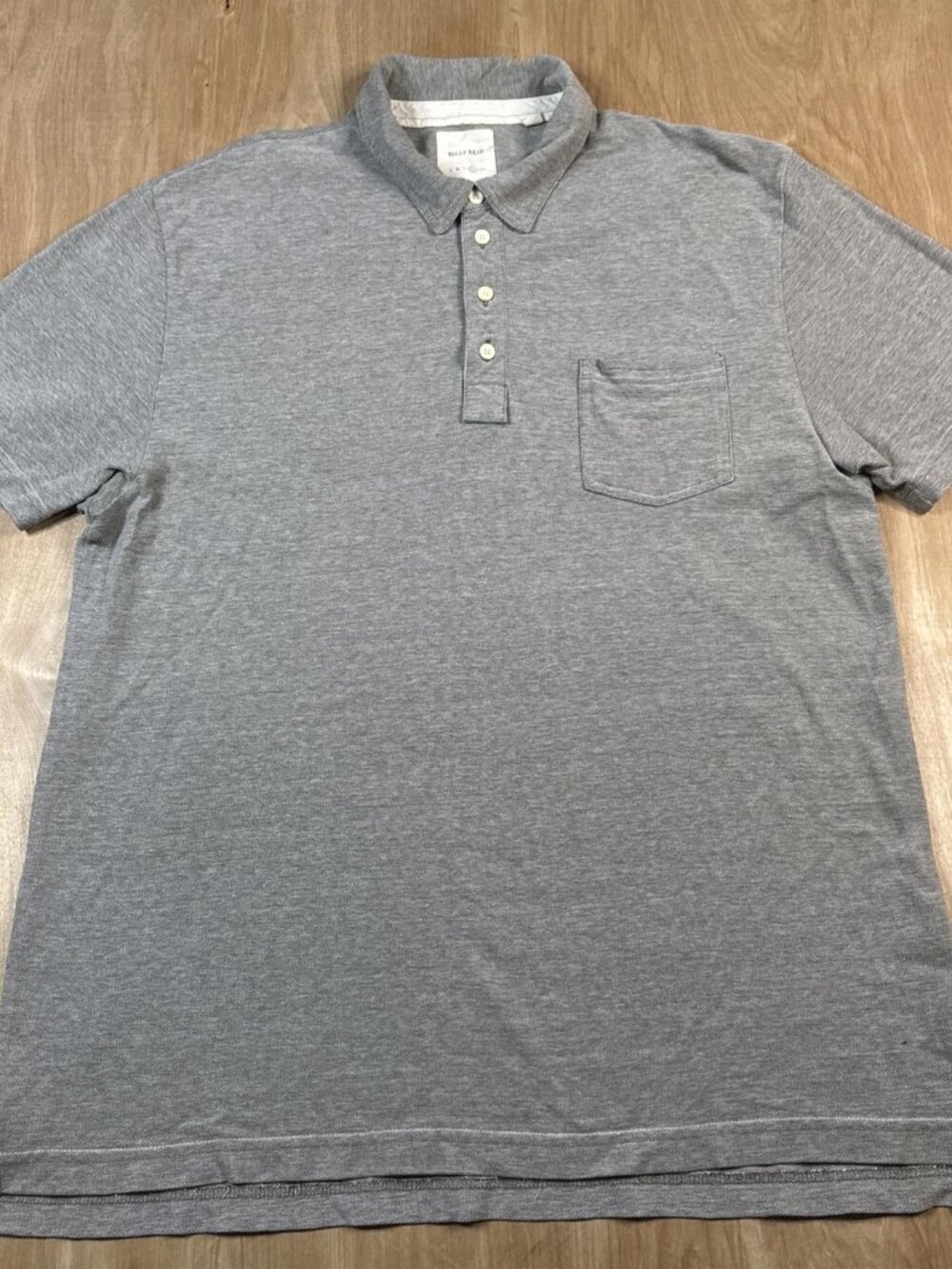 Billy Reid Shirt Mens Gray Polo Casual Button Up Preppy Short Sleeve XL